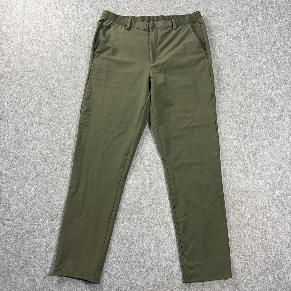 Unipro Mens Golf Trousers Medium Performance Chino Pants Olive Green Stretch